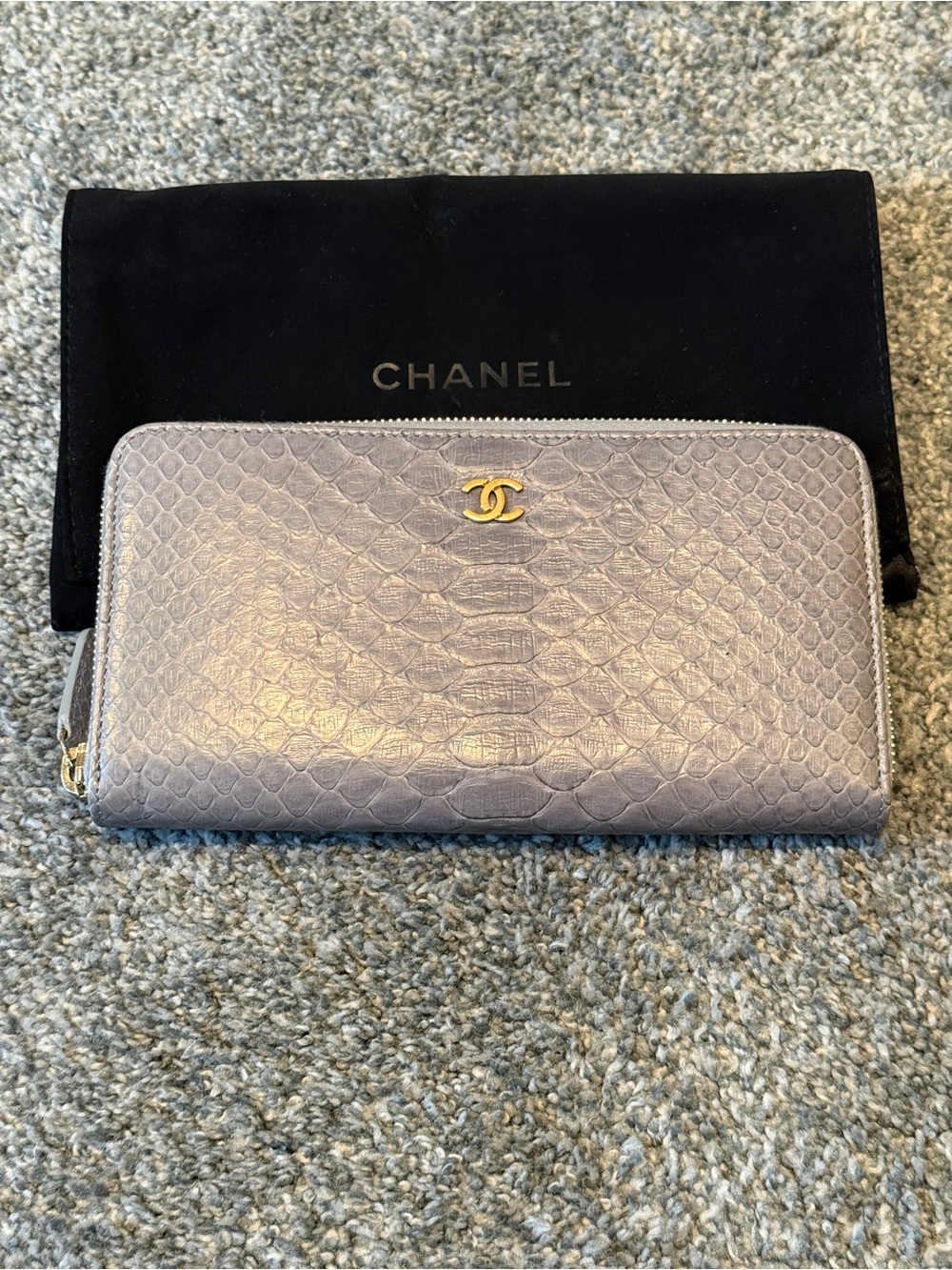 CHANEL Python Zip-Around Continental Wallet circa 2013-2014 collection